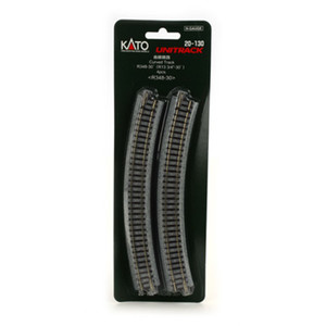 Kato ~ N Scale ~ UniTrack 348mm 13 3/4" Radius 30º Curve Track (4 pcs) ~ 20-130