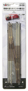 Kato ~ N Scale ~ UniTrack #4 Single Left Crossover Electric Turnout Switch 248mm 9 3/4" Radius Concrete & Wood Ties ~ 1 pc ~ 20-230