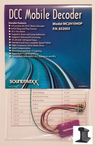 Soundtraxx ~ DCC Motor Only Decoder ~ MC2H104OP ~ 8 Pin With Harness ~ 852003