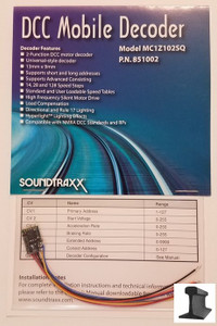 Soundtraxx ~ DCC Motor Only Decoder ~ MC1Z102SQ ~ Z / N Scale ~ 851002