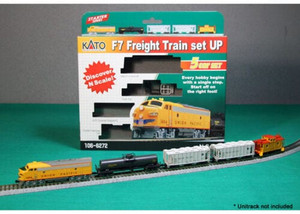 Kato ~ N Scale ~ F-7 Freight Train Set ~ DCC ~ Union Pacific F-7 A-Unit, Tank Car, Two Hoppers & Caboose ~ 106-6272-DCC