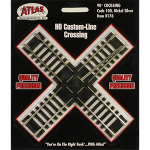 Atlas ~ HO Scale ~ Code 100 Track ~ 90-Degree Custom Line Crossing ~ 176