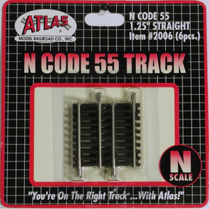 Atlas ~ N Scale ~ Code 55  Track ~ 1.25" Straight (6 Pieces) ~ 2006