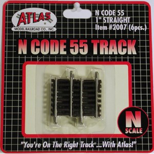 Atlas ~ N Scale ~ Code 55 Track ~ 1" Straight (6 Pieces) ~ 2007