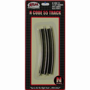 Atlas ~ N Scale ~ Code 55 Track ~ 11.25" Radius Curve (6 Pieces) ~ 2012