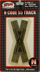 Atlas ~ N Scale ~ Code 55 Track ~ 30 Degree Crossing 2042