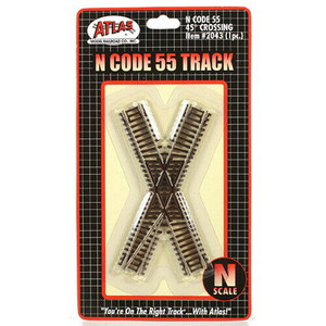 Atlas ~ N Scale ~ Code 55 Track ~ 45 Degree Crossing ~ 2043
