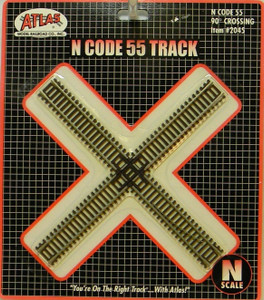 Atlas ~ N Scale ~ Code 55 Track ~ 90 Degree Crossing ~ 2045
