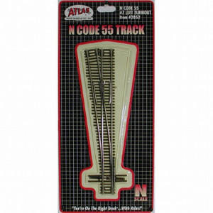 Atlas N Scale ~ Code 55 Track ~ #7 Left Hand Turnout ~ 2052