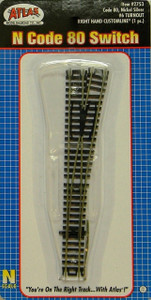 Atlas ~ N Scale ~ Code 80 ~ Manual #6 Right Turnout ~ 2753