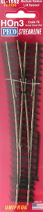 Peco ~ HOn3 ~ Code 70 ~ Left Hand ~ Medium Radius Switch Turnout ~ Unifrog ~ SL-U1552
