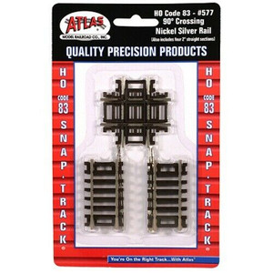 Atlas ~ HO Scale ~ Code 83 ~ 90 Degree Crossing Track ~ (1 pc) ~ 577