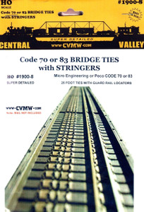Central Valley Model Works ~ HO Scale ~ Truss Bridge Ties HO Code 83/70 ME or Peco ~ 1900-8