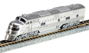 Kato ~ N Scale ~ Chicago Burlington & Quincy E5A CB&Q #9910A Silver Speed ~ 176-5401