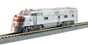 Kato ~ N Scale ~ Chicago Burlington & Quincy E5A CB&Q #9912A Silver Speed TCS DCC ~ 176-5404DCC