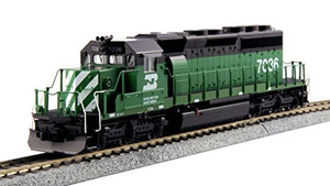Kato ~ HO Scale ~ EMD #7036 SD40-2 Mid Burlington Northern DCC Equipped ~ 37-6604DCC