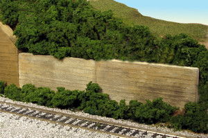 Monroe Models ~ HO Scale ~ Retaining Wall Board Formed Concrete (4 pcs) ~ 127