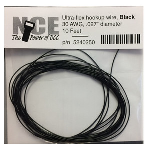 NCE ~ Black Ultraflex Wire ~ 30AWG ~ 10 Feet ~ 5240250