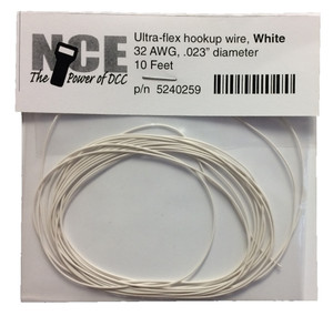 NCE ~ White Ultraflex Wire ~ 32AWG ~ 10 Feet ~ 5240259