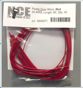 NCE ~ Power Drop Wires ~ 22 AWG 16" Red (16 pcs)  ~ 5240271