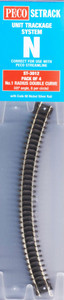 Peco ~ N Scale ~ Code 80 ~ Double Curve Track ~ 4 Pcs ~ 1st Radius ~ Setrack ~ ST-3012