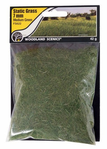 Woodland Scenics ~ Static Grass ~ 7mm Medium Green ~ FS622