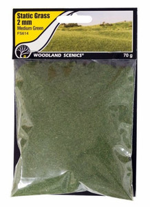 Woodland Scenics ~ Static Grass ~ 2mm Medium Green ~ FS614