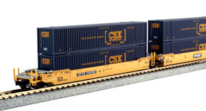 Kato ~ N Scale ~ Gunderson Maxi-IV TTX "Old Logo" Well Car Set ~ 6 Containers ~ 106-6175