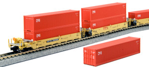 Kato ~ N Scale ~ Gunderson Maxi-I Well Double Stack Car 5 Unit Set ~ TTX New Logo ~ 106-6197