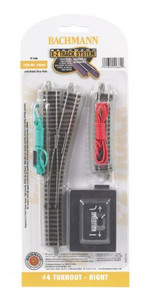 Bachmann ~ EZ-Track ~ #4 Turnout Electric Switch Right ~ N Scale ~ 44864