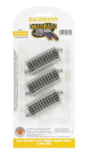 Bachmann ~ EZ-Track ~ Half Section 17.50" Radius Curved Track ~ N Scale ~ 44825