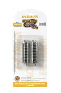 Bachmann ~ EZ-Track ~ Half Section 19" Radius Curved Track ~ N Scale ~ 44856