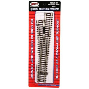 Atlas ~ HO Scale ~ Code 83 ~ Left Hand #4 Custom Line Switch Track ~ 561