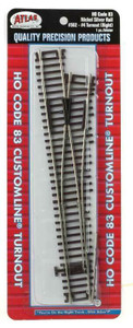 Atlas ~ HO Scale ~ Code 83 ~ Right Hand #4 Custom Line Switch Track ~ 562