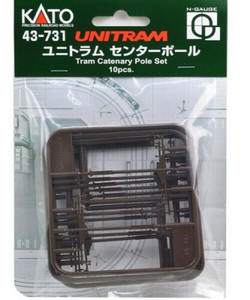 Kato ~ N Scale ~ Unitram Tram Catenary Pole Set ~ 10 Pieces ~ 43-731