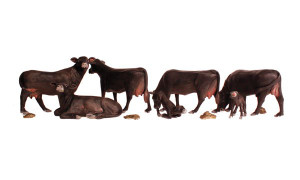 Woodland Scenics ~ HO Scale ~ Animals ~ Black Angus Cows ~ A1955