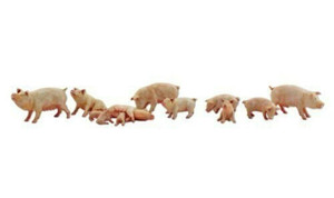 Woodland Scenics ~ HO Scale ~ Animals ~ Yorkshire Pigs ~ A1957
