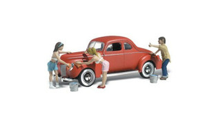 Woodland Scenics ~ HO Scale ~ Vehicle & People ~ Suds and Shine ~ AS5533