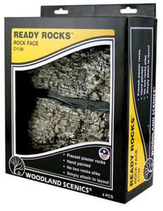 Woodland Scenics ~ Rock Face Ready Rocks ~ 4 Pieces ~ C1138