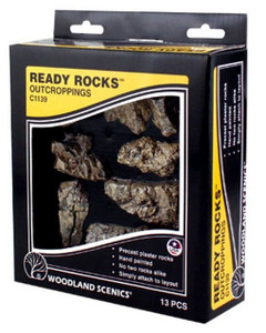 Woodland Scenics ~ Outcroppings Ready Rocks ~ 13 Pieces ~ C1139