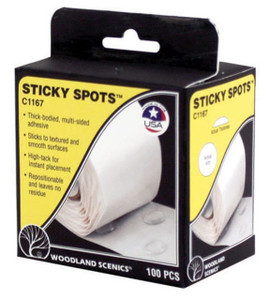Woodland Scenics ~ Sticky Spots Adhesive ~ 100 Pieces ~ C1167