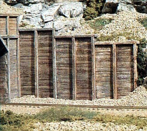 Woodland Scenics ~ HO Scale ~ Timber Retaining Walls ~ 3 Pieces ~ C1260
