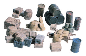 Woodland Scenics ~ HO Scale ~ Crates-Barrels-Sacks Kit ~ D203