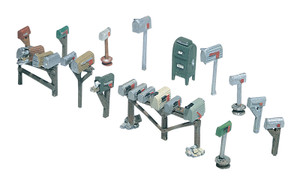 Woodland Scenics ~ HO Scale ~ Assorted Mailboxes Kit ~ D206