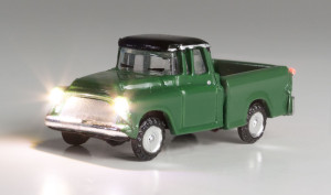 Woodland Scenics ~ N Scale ~ Just Plug Illuminated Vehicle, Green Pickup ~ JP5610