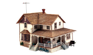 Woodland Scenics ~ HO Scale ~ Corner Porch House ~ Pre-Fab Building Kit ~ PF5196