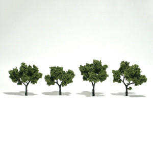 Woodland Scenics ~ Ready Made Tree, Light Green ~ 2" to 3" (4) ~ TR1503