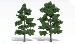 Woodland Scenics ~ Ready Made Tree, Medium Green ~ 6" to 7" (2) ~ TR1516