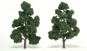 Woodland Scenics ~ Ready Made Tree, Medium Green ~ 7" to 8" (2) ~ TR1518