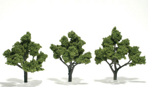 Woodland Scenics ~ Ready Made Tree, Light Green ~ 4" to 5" (3) ~ TR1509